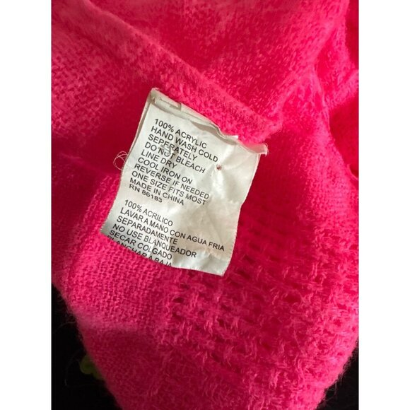 Hot Pink Acrylic Infinity Scarf One Size - Picture 2 of 3